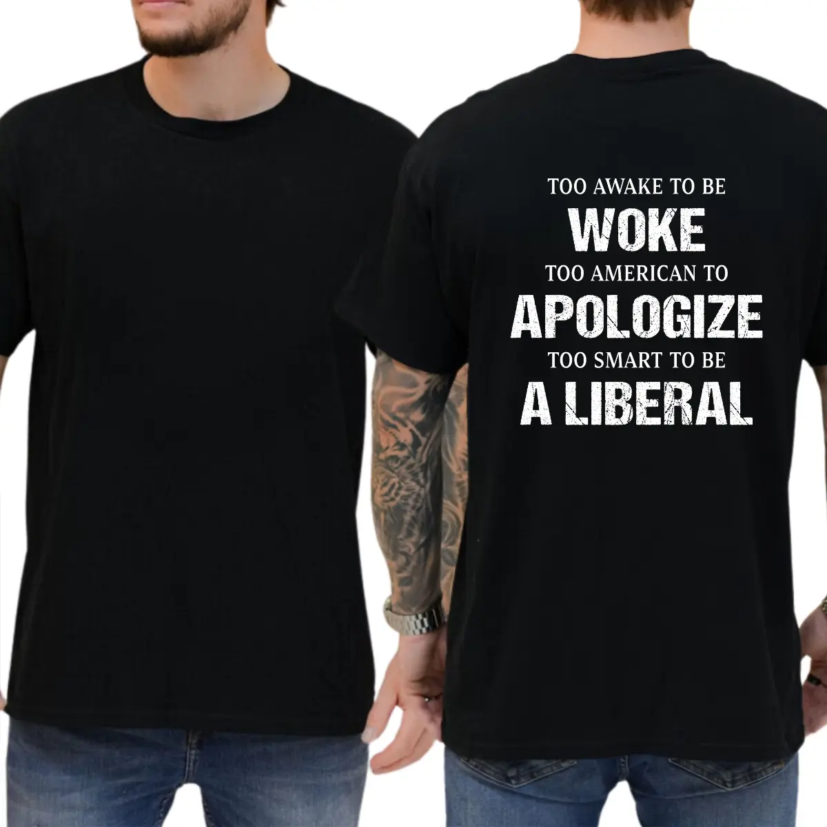 Too Smart To Be A Liberal T-shirt, Unisex Graphic Tees, Funny Shirts, Republican Tee, Conservative Shirt