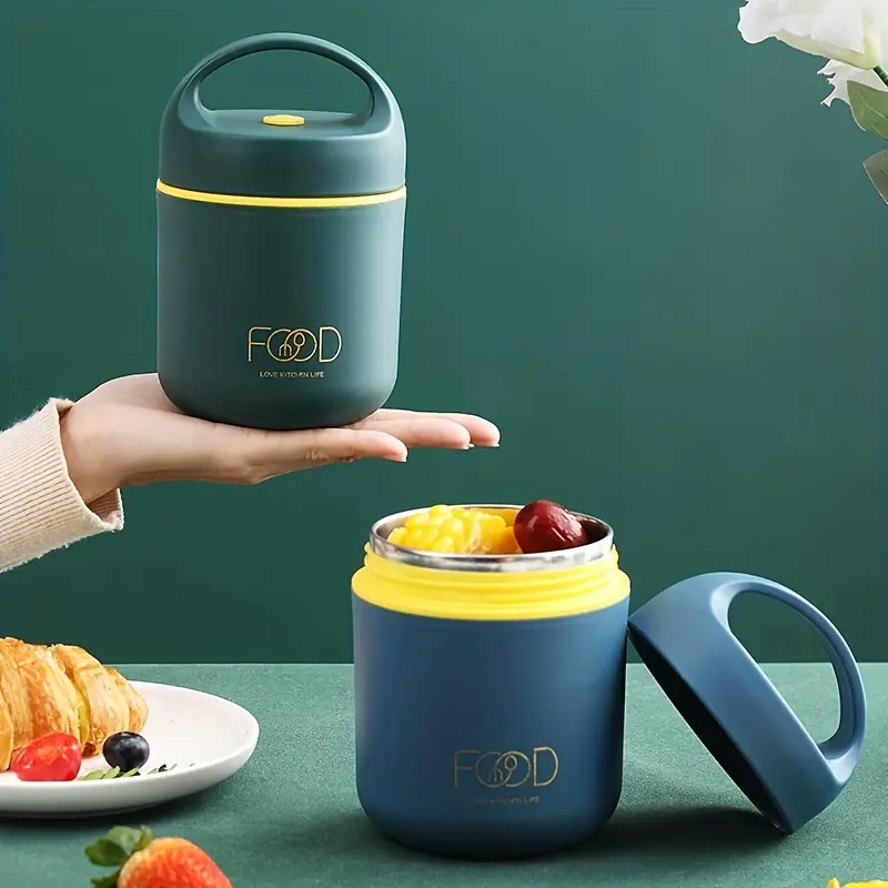 1 Piece Stainless Steel Mini Breakfast Cup with Sealed Handle, for Keeping Food Warm or Cold and Preserving Freshness, Food Insulated Lunchbox