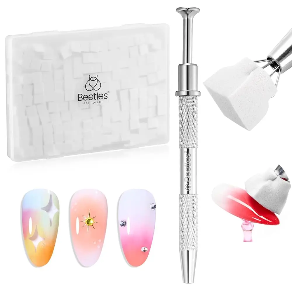 150pcs Small White Nail Sponges +  Grabbing Pen