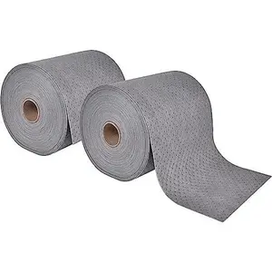 Aain 2pack Heavy Duty Oil Absorbent Pads, Oil Maintenance Mat Roll for All Purpose Super Absorbent Mat Roll, Gray, 150' L x 15" W.