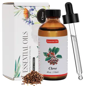 Clove Essential Oil, 4 Fl Oz/ 118ml, 100% Natural Undiluted, Suitable For Home Diffusers, Humidifiers And DIY Candle Making - Mother's Day Gift, Valentine's Day Gift - With Dropper