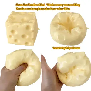Moldable Squishy Cheese Block, Giant Yellow Fidget Toy with Slow Rebound & Non-Rebound, ASMR Stress Ball with Squeeze Feature for Play & Relaxation, Decompression Squeeze, Squishy Fidgets, Squishy Stress Balls