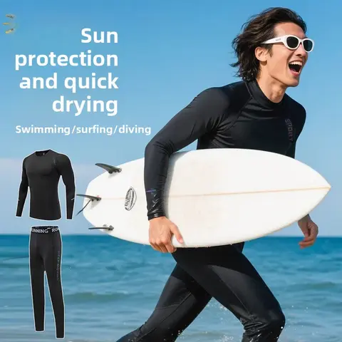 Men's swimsuit, wetsuit, sun protection, long-sleeved trousers, full body jellyfish suit, swimming, surfing, snorkeling, swimsuit.