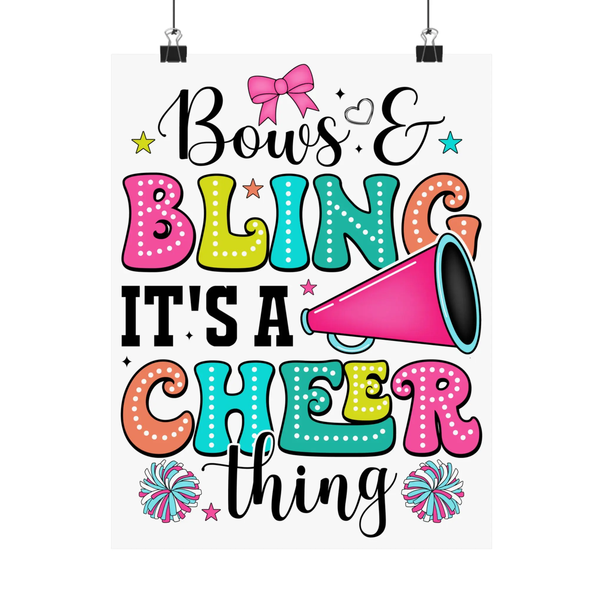 Teen Coquette Pink Allstar Cheerleader Poster Bedroom Decor Matte Vertical Posters