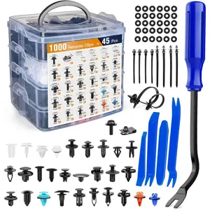Nilight 1045Pcs Car Push Retainer Clips & Auto Fasteners Assortment -30 Most Popular Sizes Nylon Bumper Fender Rivets with Fasteners Remover an 10 Cable Ties for Toyota GM Ford Honda Chevy Automotive Accessories Vehicle