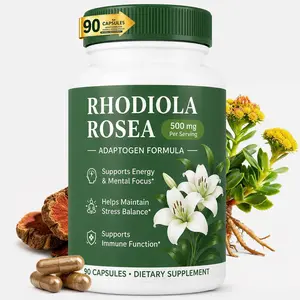 Organic Rhodiola Rosea Capsules – Adaptogenic Herbal Blend for Stress Relief, Sustained Energy, Mental Focus & Cognitive Performance – Natural Non-GMO Daily Wellness Support, 90 Capsules