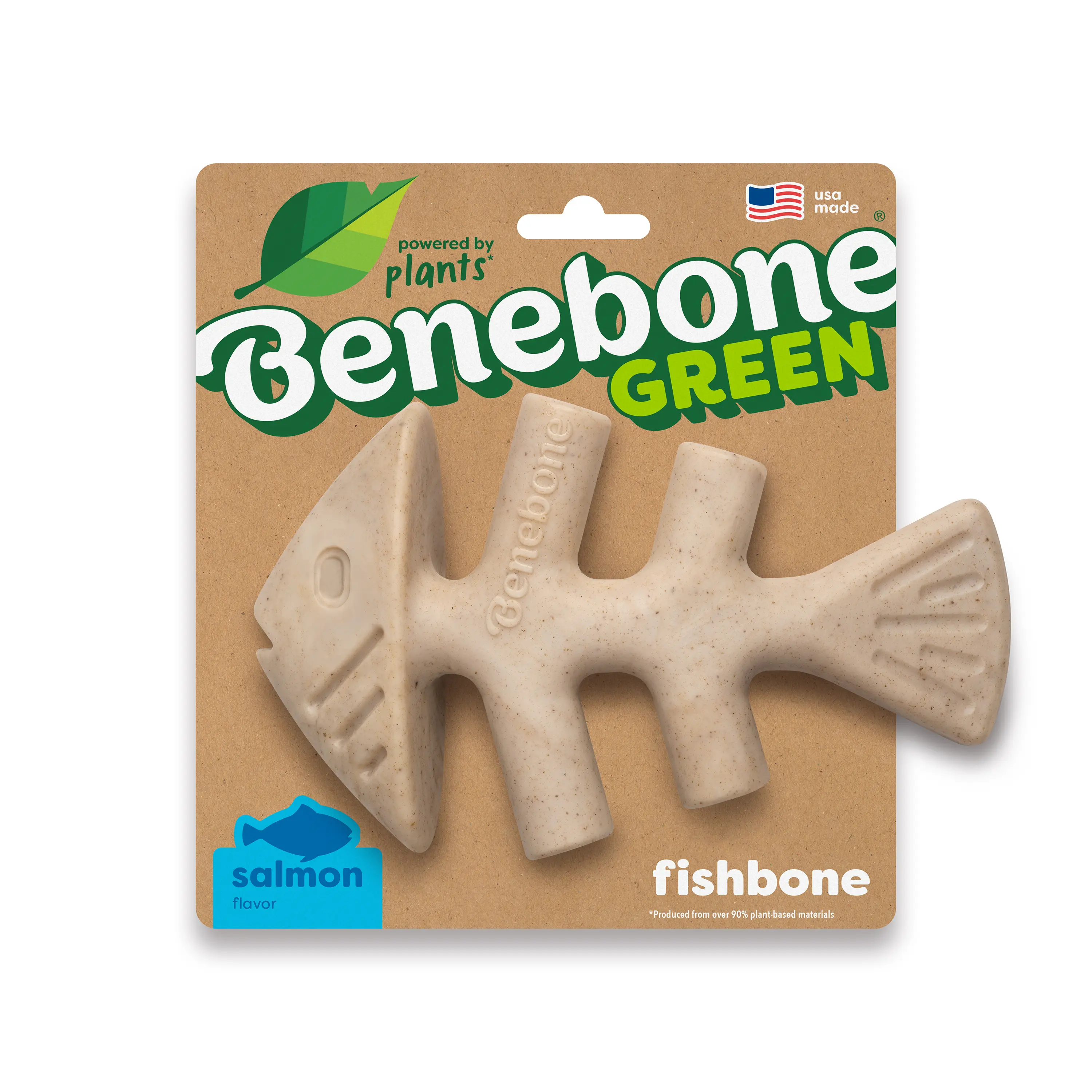 Green Fishbone |  Plant-Based Dog Chew Toy for Moderate Chewers | Real Flavor & Long-Lasting Play