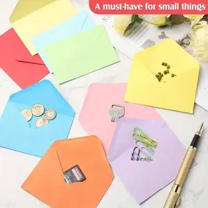 12/24/48/60pcs Mixed Color Gift Card Envelopes, Mini Self-Adhesive Seed Envelopes, Business Card Envelopes, Small Note Cards