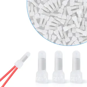 Nilight 300PCS CE1 Solderless Crimp Connectors, 22-16 Gauge Nylon Insulated Closed End Crimp Terminals, Wire Caps for Automotive Car, Marine Electrical Wiring