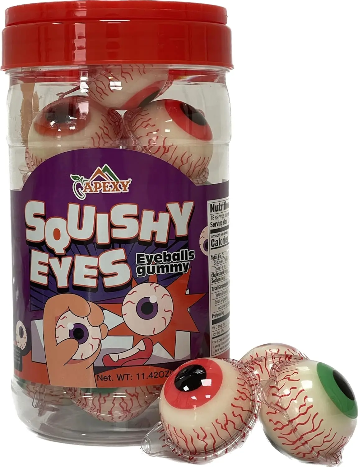 Apexy Eyeball Gummies - with Fruity Liquid Center 11.42oz Apexy Eyeball Gummies - with Fruity Liquid Center 11.42oz