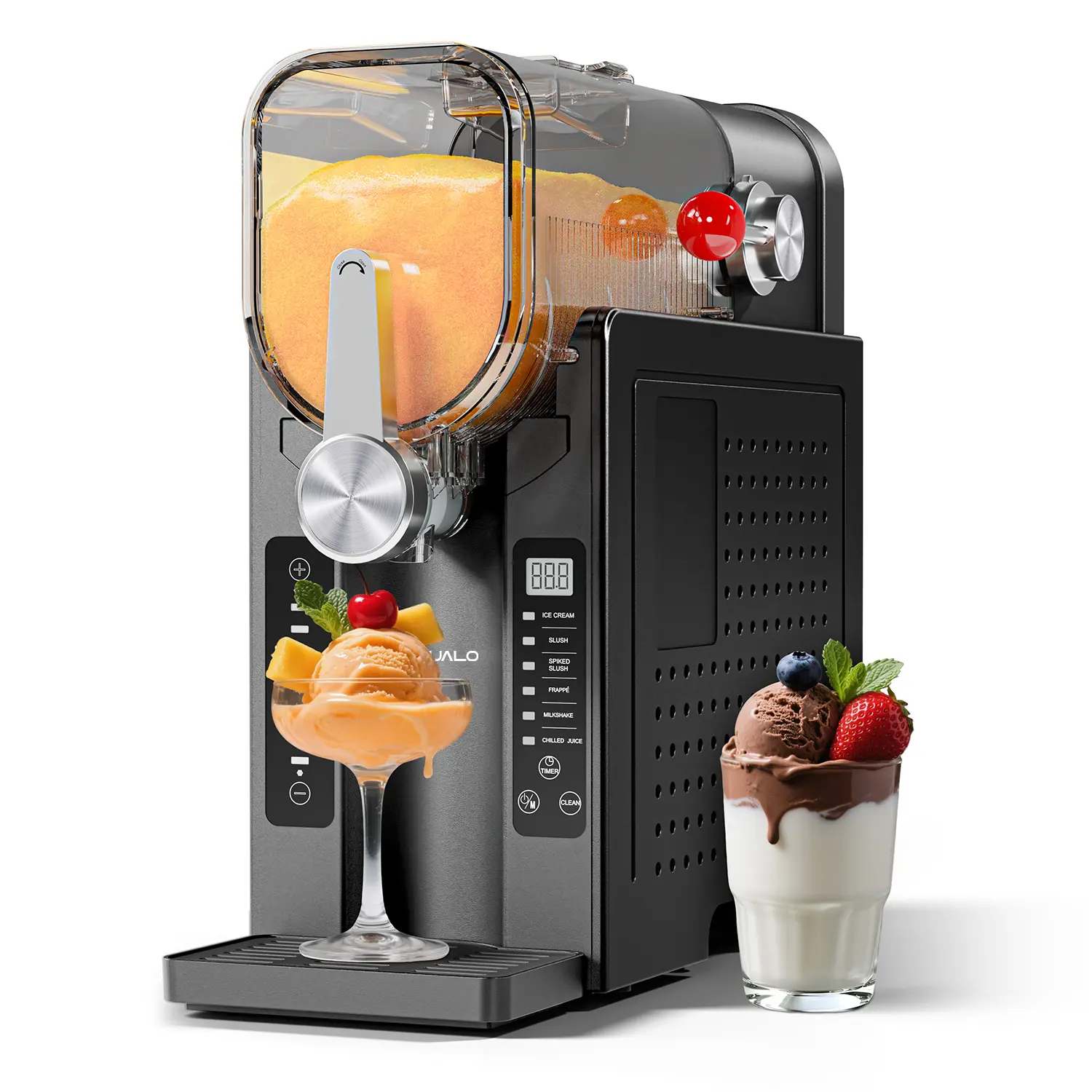 AD03 Ice-Free Slushie & Ice Cream Machine - 54 oz Family-Friendly Home Use Appliance, 6 Preset Programs, Self-Cleaning Function, LED Display, Dishwasher-Safe, Includes Recipe Book & Cleaning Brush#TikTokShopBlackFriday
