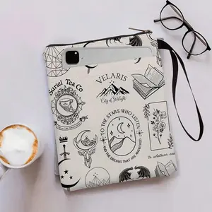 Mountain & Book Pattern Book Sleeve with Zipper, 1 Count Waterproof Washable Book Cover with Accessory Pocket, Desk Organizer for Home & Office & School, Waterproof File Organizer, Book Accessories