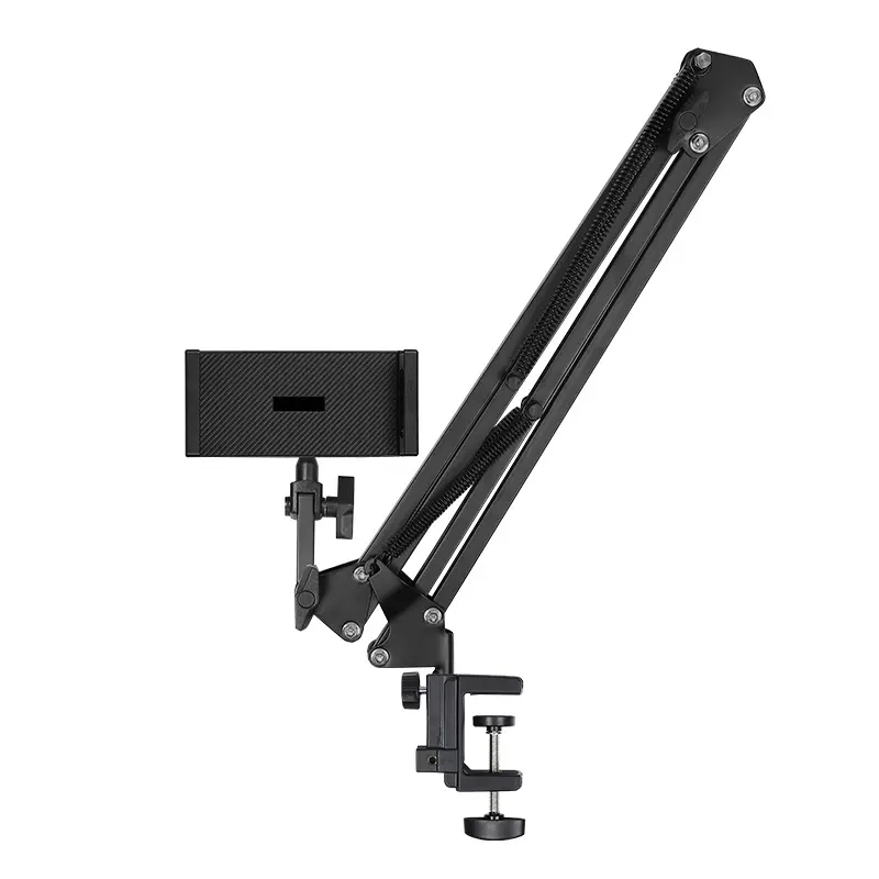 UGIFT Adjustable Bed Phone Holder with Long Arm Clip - Metal Stand for Phones & Tablets - Easy Installation & Stable Viewing Angle