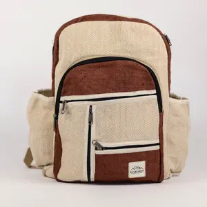 NatureSack Brown Hemp Backpack with Laptop Pocket, Sustainable Eco-Friendly Material