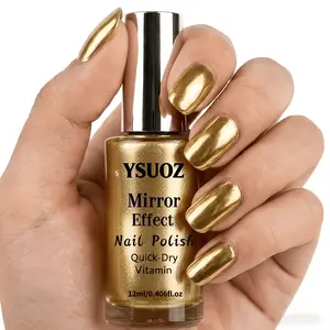 Mirror-Finish Metallic Gold Nail Polish-Naturally Quick-Drying with a Sleek, Reflective Texture. An Ideal Gift for Various Parties and Holidays; Perfect for Spring and Summer Manicures and Pedicures