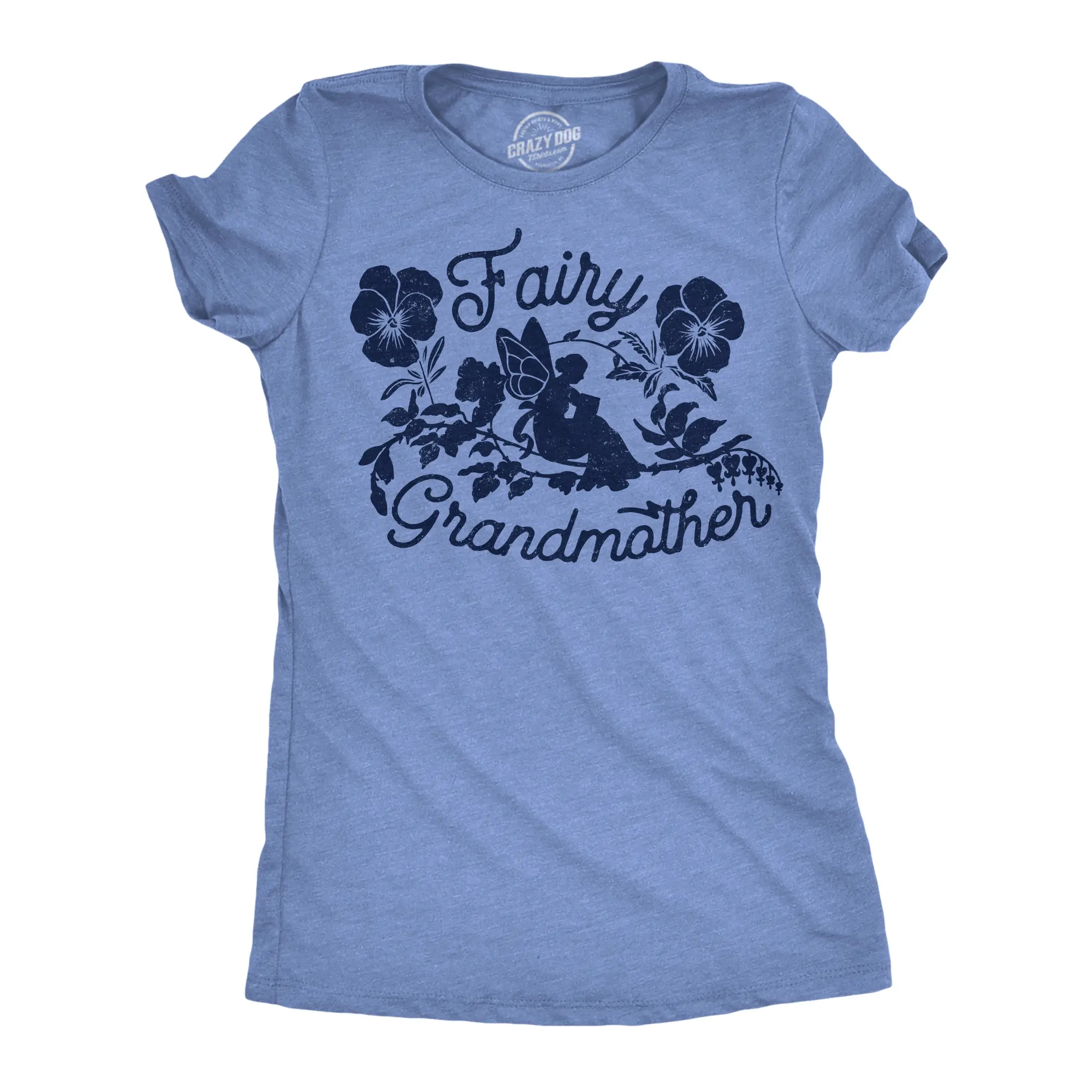 Womens Fairy Grandmother Funny T Shirts Cute Mothers Day Gift Tee for Ladies Funny Womens T Shirts Cute Vintage Fashion Casual Ladies T-Shirt Gift Mother's Day Tops for Women Women's Novelty Tees Light Blue
