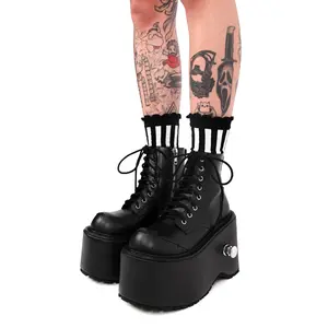 Foxblood Monster Platform Boots - Vegan Leather Platform Goth Booths
