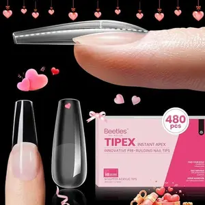 Beetles Tipex Instant Apex Nail Extension Tips Kit Coffin/Stilettol Shape Thick Acrylic Nail Flat Nails Manicure Gel press ons Nail Art DIY Nails Art #TikTokShopBacktoSchool