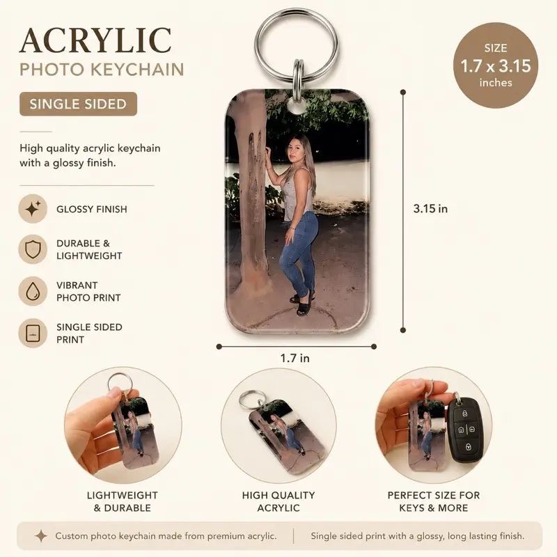 Personalized Acrylic Keychain for Keys with Customization Personalized Acrylic Keychain for Keys with Customization