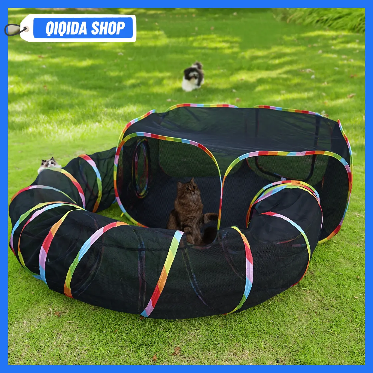 Outdoor Cat Enclosure,Portable Catio Outdoor Cat Tent,Cage Free Outside Cat Playpen Pet Enclosure,Enclosed Cat Run,Cat Tunnel Outdoor Cat Tunnels for Indoor Cats & Small Animals