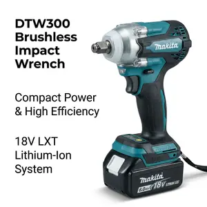 Makita DTW300 Brushless Impact  High Torque 330Nm Industrial Bolts Assembly Cordless Drill Household Tool Set M18 Lithium Replacement