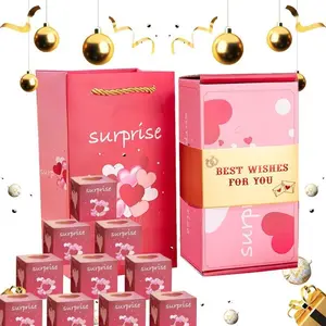 Romantic Pop-Up Explosion Gift Box - DIY for Valentine's Day, Anniversary & Birthday with Heart Cards, Reusable for Wedding, Mother’s Day or Celebration