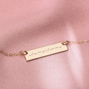 Personalized Morse Code Bar Necklace