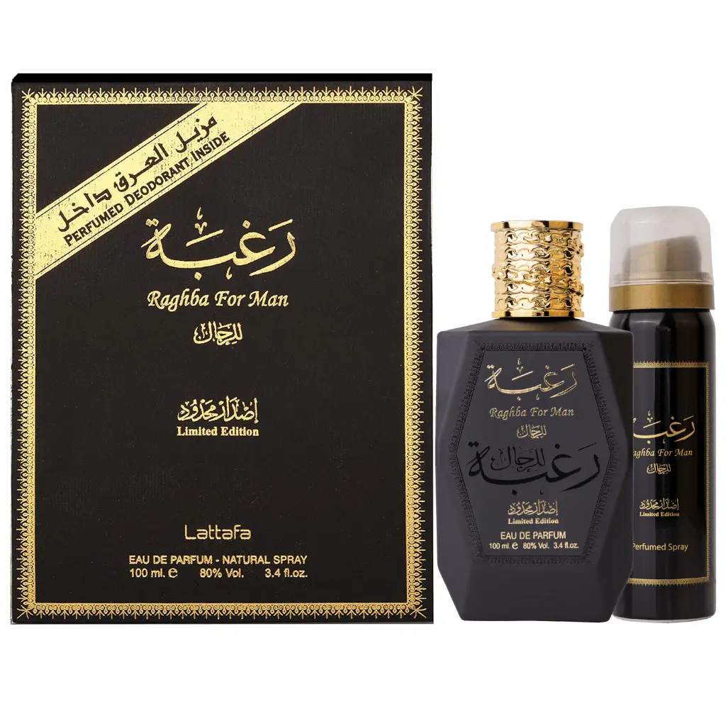 Lattafa Raghba Men's EDP, 100ML(3.4oz) Single Item with Deodorant, Aromatic Citrusy Lemon Fragrance, Fresh Scent