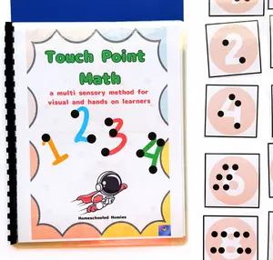 Touch Point Math Reusable Workbook, with interactive flash cards.  1st-3rd grade activity book!  Multisensory approach to counting using touch points! 1st Grade Math Activity Workbook