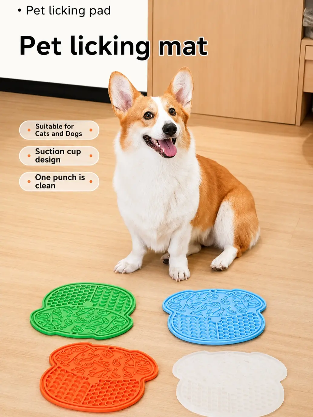 Calming Pet Lick Mat with Heavy-Duty Suction Cups
