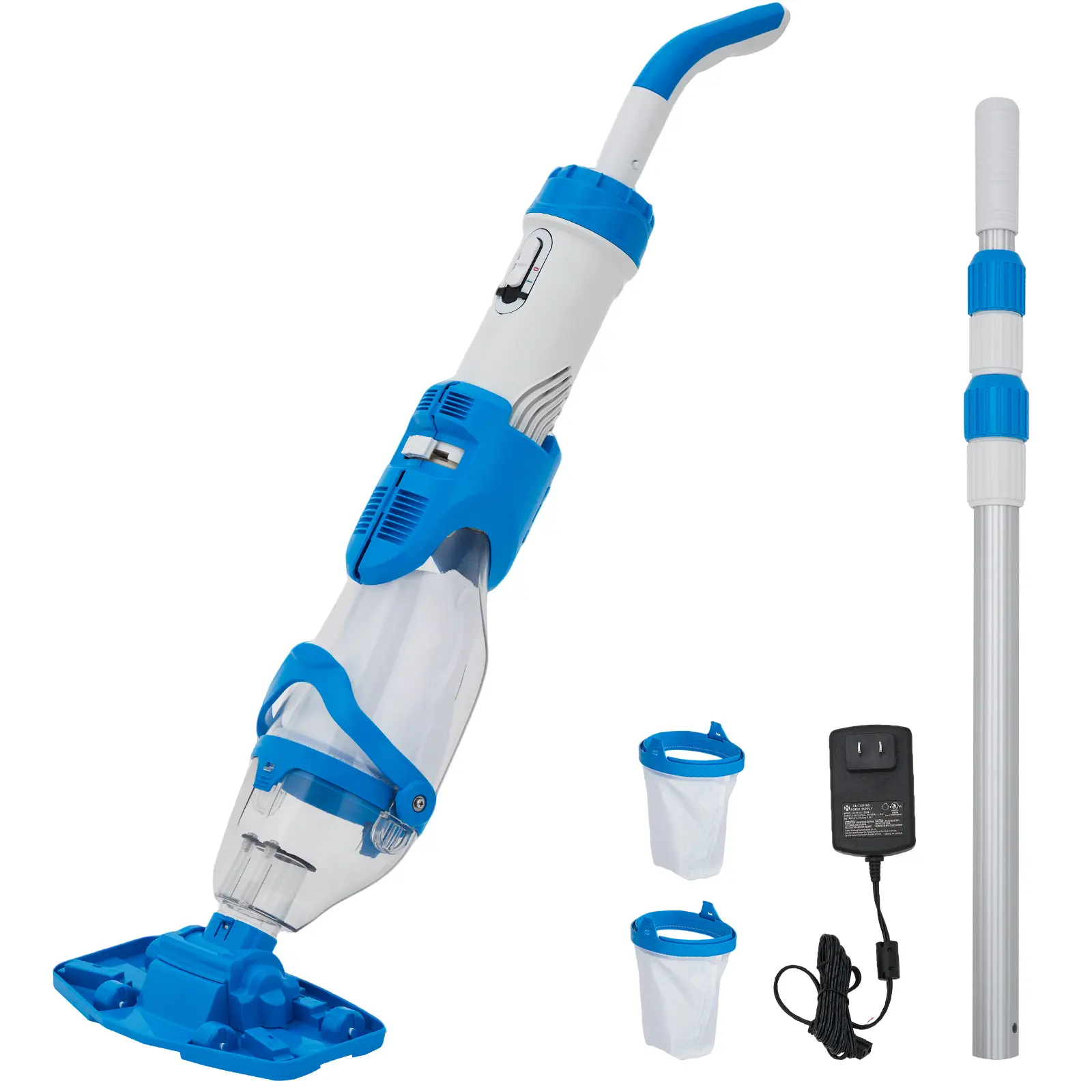 GARVEE Cordless Pool Vacuum Cleaner - Rechargeable Handheld Water Pump Accessory with 1110GPH Suction Power, LED Light, Telescopic Pole for Above Ground & In-Ground Pools