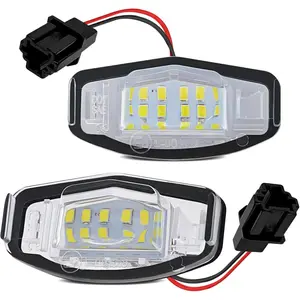 2PCS LED License Plate Light, Tag Lights for License Plate, Rear Tag Light Lamp, Car Accessories Super Bright 18-SMD LED Number Plate Lamps Fit for Honda Accord Odyssey Civic Pilot (6000K / White)