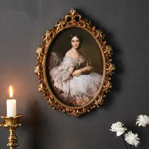 Vintage Resin Wall Frame, Picture Frame, 1pc Decorative Photo Frame for Living Room & Bedroom, Home Decoration Photography Prop