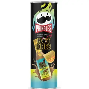 14x Pringles Hot Ones Verde - Spicy Potato Crisps Chips Savory Snack Treats Salty Crunchy Party Favorites Bundle Bulk Lot Wholesale Pack Snack Box Multipack Variety Tasty Appetizer Lunch Side Crispy Goodness 5.5oz 14ct Food Item