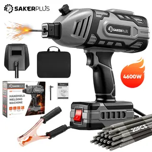 Sakerplus 110V Portable Welding Machine with IGBT Inverter 5 Variable Current Adjustment 20&40pcs Wire Rods Welding Helmet Carrying Case Included