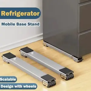 2pcs Heavy-Duty 24-Wheel Casters Adjustable Length Home Appliance Moving Stand with Non-Slip Cushioning & Brakes-Tool-Free Assembly, Adjustable Height for Refrigerator, Washing Machine, Dryer, Furniture-Battery-Free Operation, Durable Floor Protection