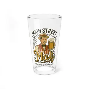 Main Street Malt Mixing Glass | 16oz Vintage Beer-Inspired Park Pint | Parkbound Taproom Glassware