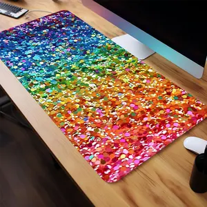 Creative Colorful Pattern Mouse Pad, 1 Count Rectangle Gaming Mouse Pad, Non-Slip Rubber Base Stitched Edge Desk Pad for Office Laptop Desktop