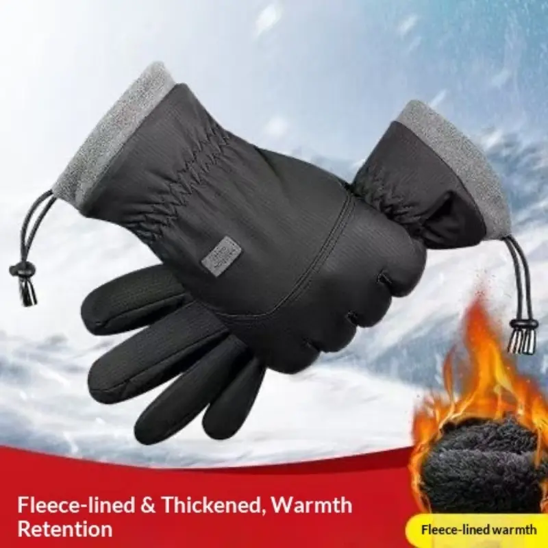 Waterproof Anti-Slip Touchscreen Winter Warm Gloves for Men, Cycling Motorcycle Fleece Lined Windproof Outdoor Electric Bike Non Slip Gloves