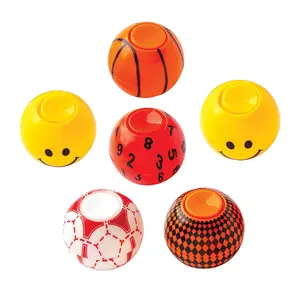 2" Everyday Fun Patterned Plastic Fidget Spinner Balls - 6 Pc.