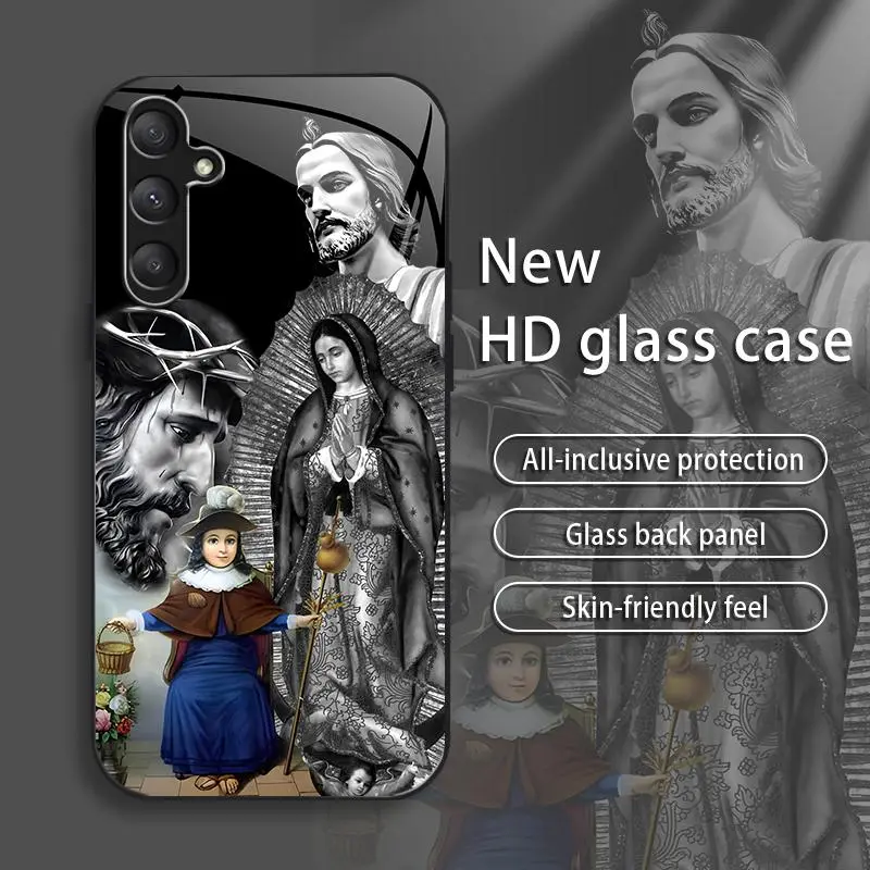 Suitable for [Galaxy A16 5g] Jesus New stylish high quality glass protective case affordable anti-drop anti-fingerprint-888