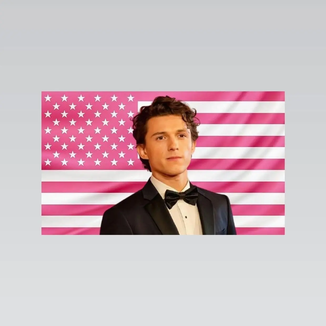 Tom Holland Pink American Flag Tapestry – Actor Wall Art | Aesthetic Pink Flag | Celebrity Fan Decor | Movie Room Gift Wall Tapestry, Fabric Wall Hanging for Bedroom, Dorm Room, Living Room and Apartment Decor, Lightweight Indoor Wall Art