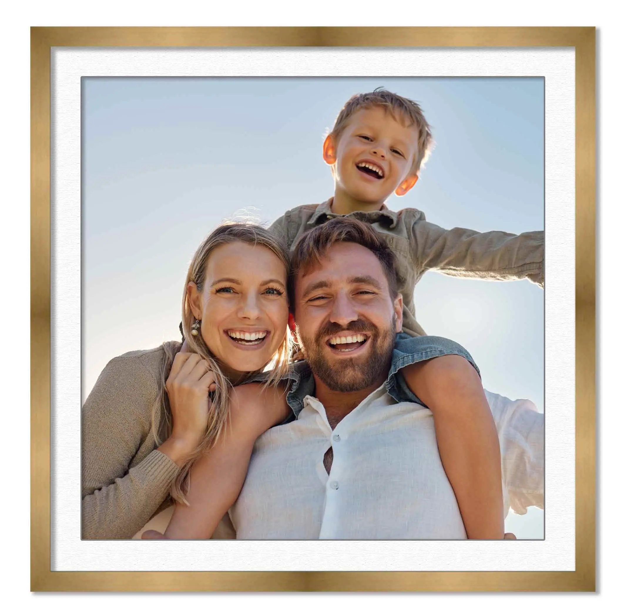 14x14 Frame with Mat - Bronze 17x17 Frame Wood Made to Display Print or Poster Measuring 14 x 14 Inches with White Photo Mat