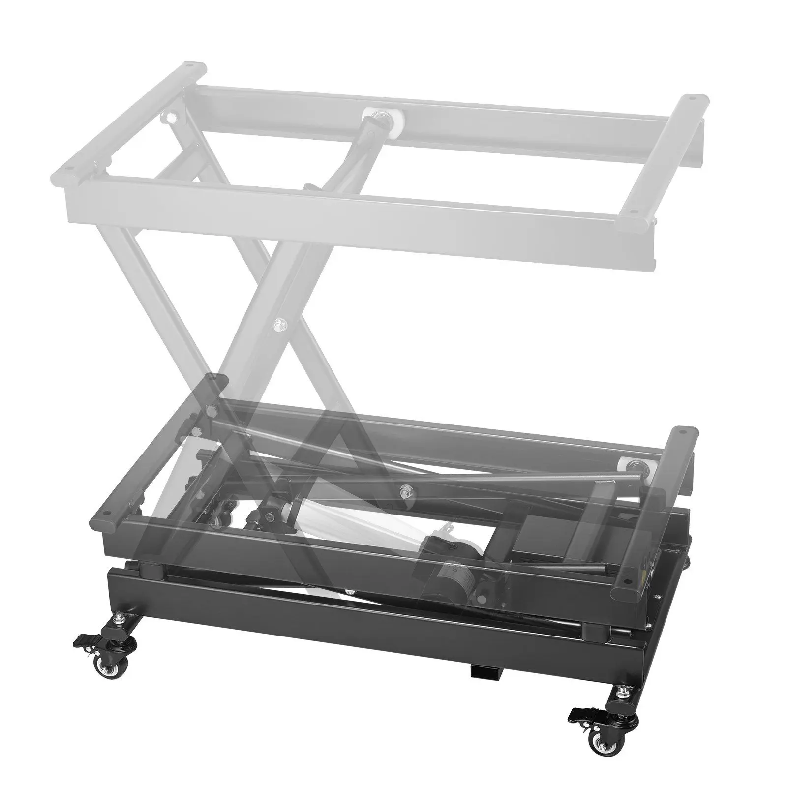 VEVOR 28" Electric Lift Table Single Scissor Electric Lifting Platform 330 lbs 4 Wheel