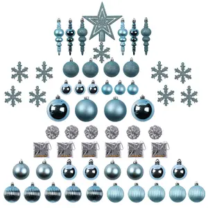 SUNNYGLADE 60 Pcs Christmas Tree Ball Ornaments Set Shatterproof Christmas Bling-Bling Hanging Decoration with Hand-held Gift Package for Xmas Tree Holiday Wedding Party