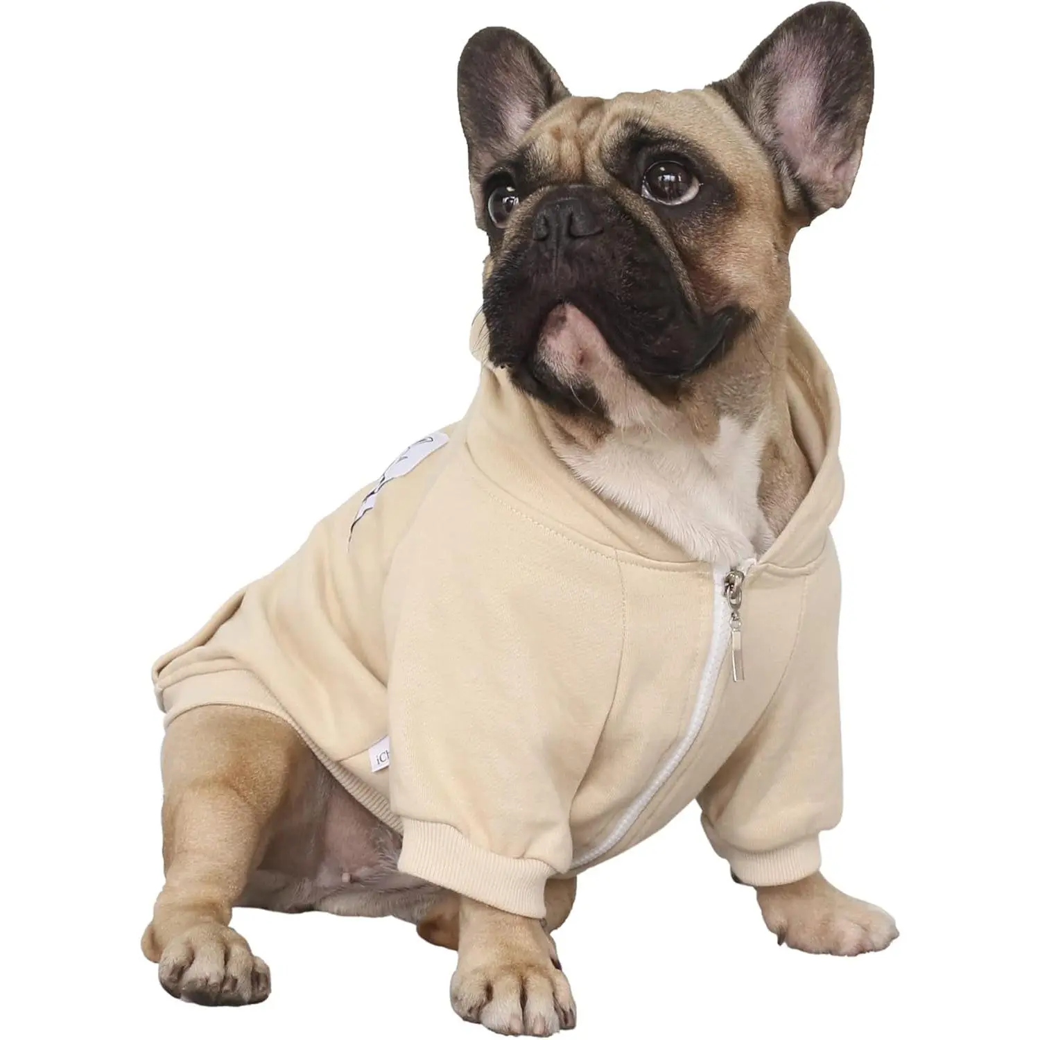 French Bulldog Frenchie Clothes Hoodies for Dogs Pug English Boston Terrier Bully Pitbull Corgi Sweatshirt Sweater Clothing - Khaki/Xlarge