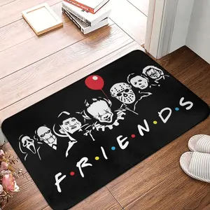 Welcome Mat Indoor Entrance Doormat Horror Movie Characters Front Porch Door Mat Home Decorative Non-slip Halloween Decoration Door Mat