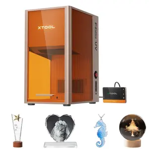 xTool F2 Ultra UV Laser Engraver, 5W UV Laser, 3D Inner and Fine Glass Engraving, Dual 48MP Cameras, 15,000 mm/s High Speed, AI Powered 2D-to-3D Software, Ultra-Precise Detail on Glass Plastic Acrylic