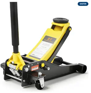 3 Ton (6000lbs) Hydraulic Floor Jack - Low Profile Dual Piston Quick Lift - Heavy Duty Steel, Trolley Design - 2.95-15.35 in Lifting Range - For Car, SUV, Truck - Yellow + Black