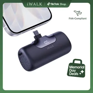 iWALK 5500mAh Mini Mobile Battery Power Bank - 22.5W PD USB-C Fast Charging, Magnetic Plug, Digital Display, Built-in Chargeable Cable, USB-C In, for iPhone 17/16/15 Pro Max, iPad, Samsung S24/S23, Smartphone, Purse Mini Gadgets, Outdoor Use Portable summ